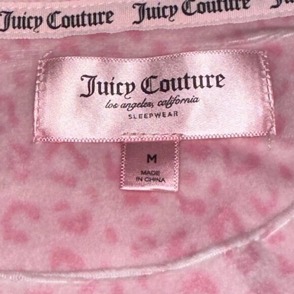 Juicy Couture Velour Night Sweatshirt Pink Camo Rhinestones Medium‎ Soft Sleep - Picture 5 of 6